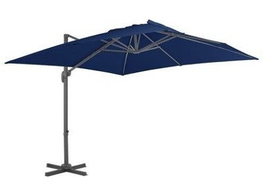 vidaXL Parasol wiszący z aluminiowym słupkiem, 3x3 m, niebieski-1