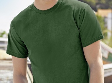 Męski T shirt koszulka gładka kolor zielony FRUIT of the LOOM (CH Land Warszawa)-1