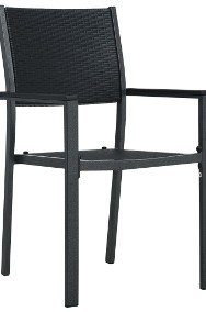 vidaXL Krzesła ogrodowe, 2 szt., czarne, plastik stylizowany na rattan 47889-2