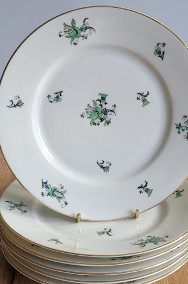 Stara śląska porcelana KPM Krister talerze deserowe stylizowane  kwiaty -2