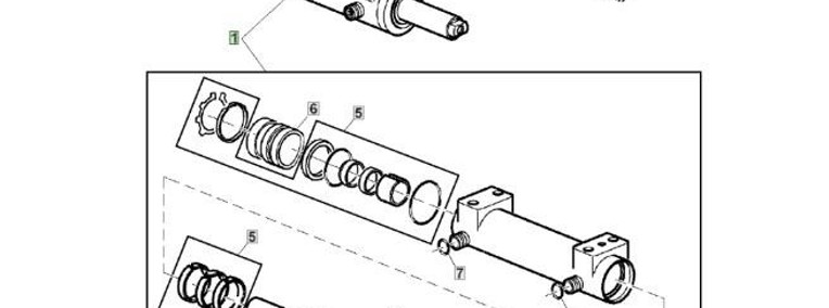 John Deere 6110 - oś przednia - siłownik hydrauliczny AL117713-1