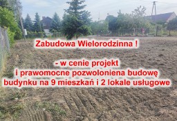 Działka wielorodzinna z projektem i pozwoleniem na budowę.