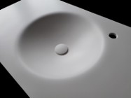 Umywalka łazienkowa okrągła wyginana z blatu kompozytowego, na wymiar
