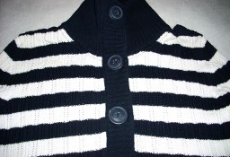 H&M Granatowy Sweter Bawełna Paski Pasy 34 36