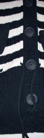 H&M Granatowy Sweter Bawełna Paski Pasy 34 36-4