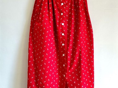 Czerwona spódnica folk midi łączka etno cottagecore cottage M 38-1