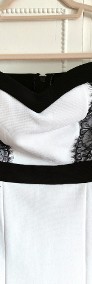 Sukienka tuba Tally Weijl 36 S biała czarna koronka mini elegancka-3