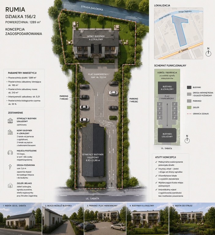 Mieszkaniowo-usługowa działka w centrum Rumi - Widok 3