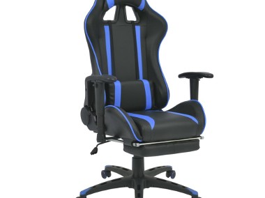 vidaXL Regulowane krzesło biurowe z podnóżkiem, niebieskie20166-1
