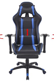vidaXL Regulowane krzesło biurowe z podnóżkiem, niebieskie20166-2