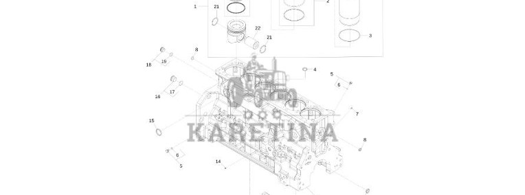 John Deere 9470RX - Zespół bloku krótkiego DZ112023 (Silnik)-1