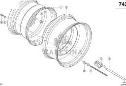 Claas Lexion 580 KOŁO TARCZOWE 0006397700 (Ogumienie bliżniacze z zamkami hakowymi)