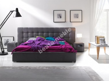 Pikowane łóżko ROMA 160x200 z szerokim zagłowiem + materac-1