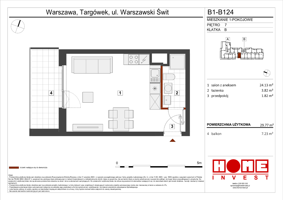 Mieszkanie na sprzedaż, 29 m², 1 pokój Warszawa Targówek Bródno - Widok 4