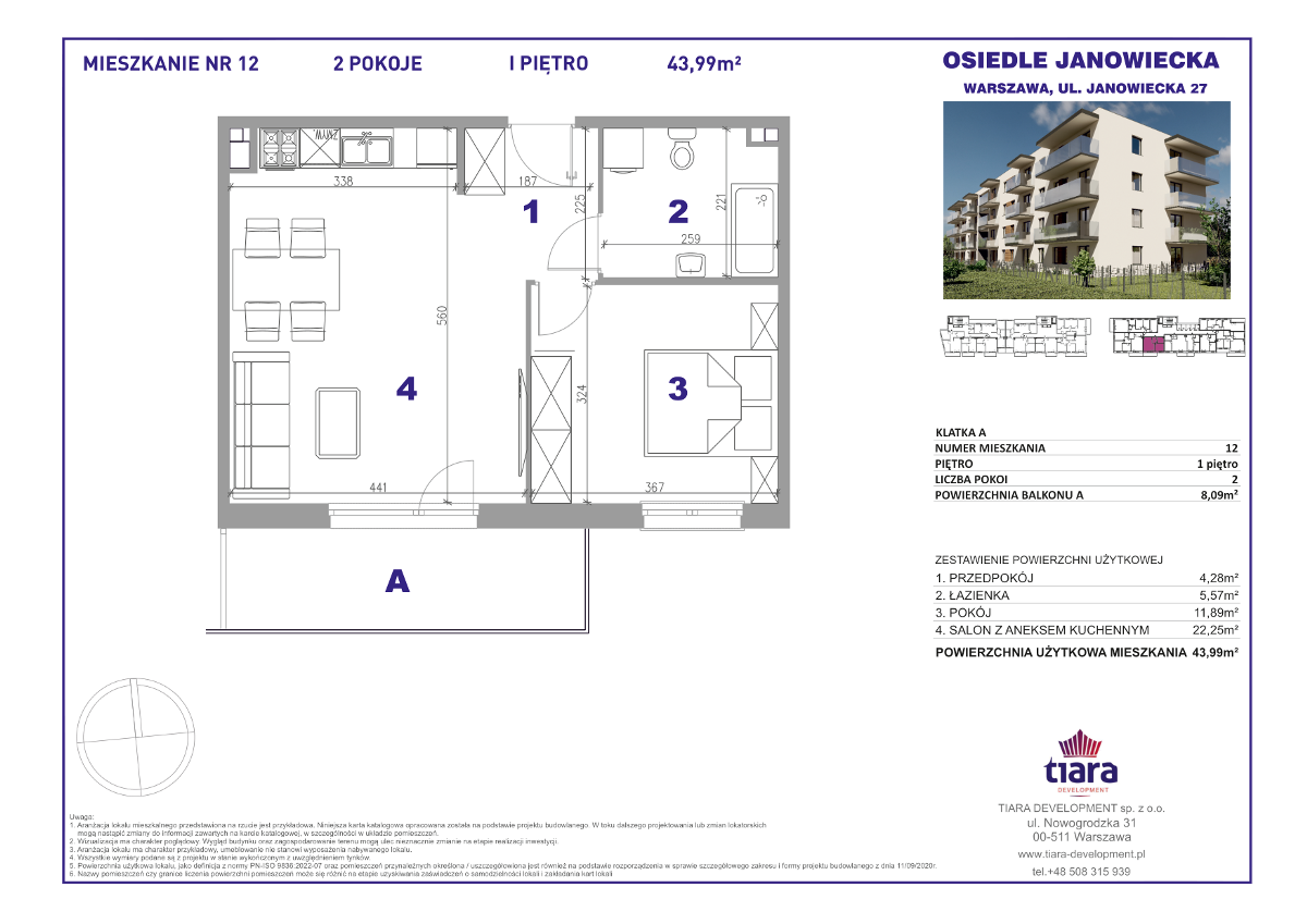 Mieszkanie na sprzedaż, 43 m², 2 pokoje Warszawa Targówek, Warszawa