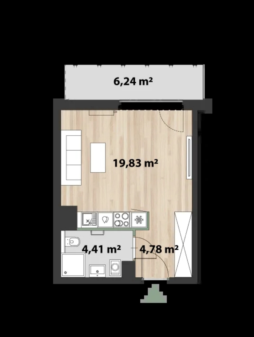 Mieszkanie na sprzedaż, 29 m², 1 pokój Warszawa Mokotów, Warszawa