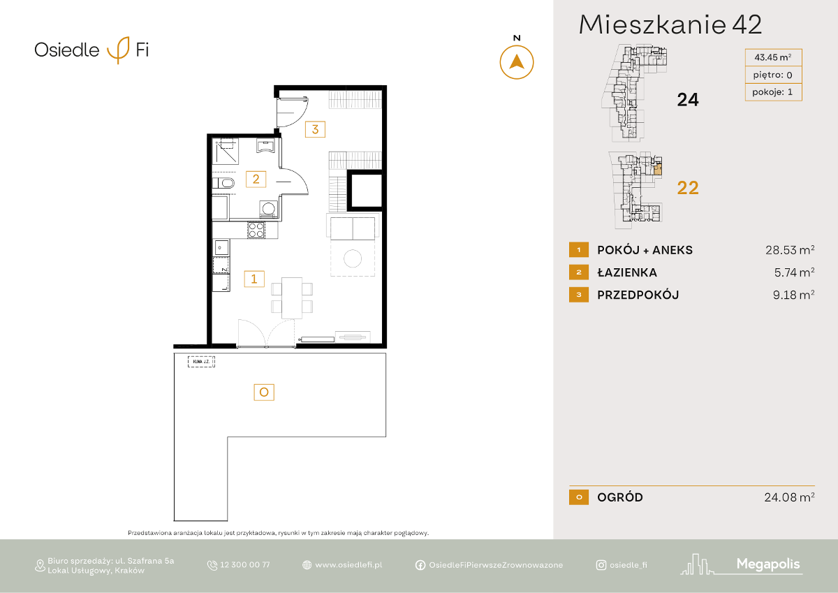 Mieszkanie na sprzedaż, 43 m², 1 pokój Kraków Podgórze Podgórze Stare - Widok 6
