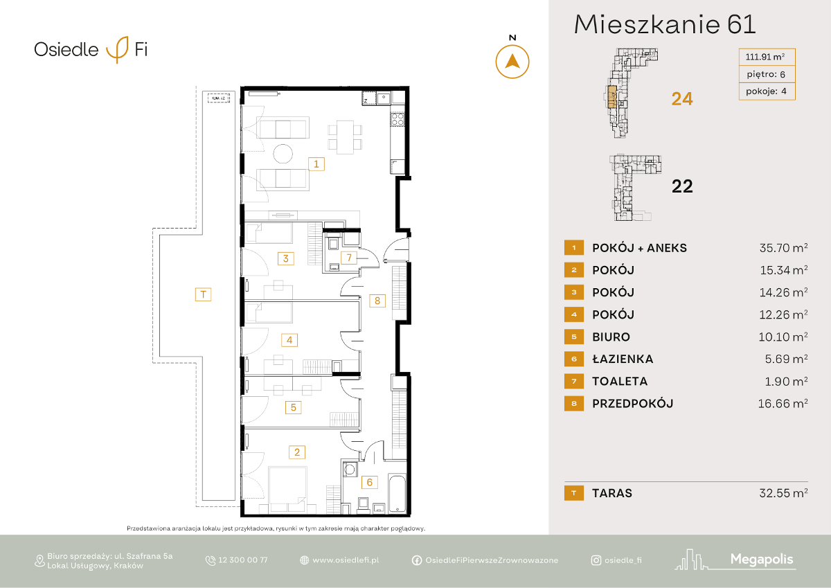 Mieszkanie na sprzedaż, 112 m², 5 pokoi Kraków Podgórze Podgórze Stare - Widok 6