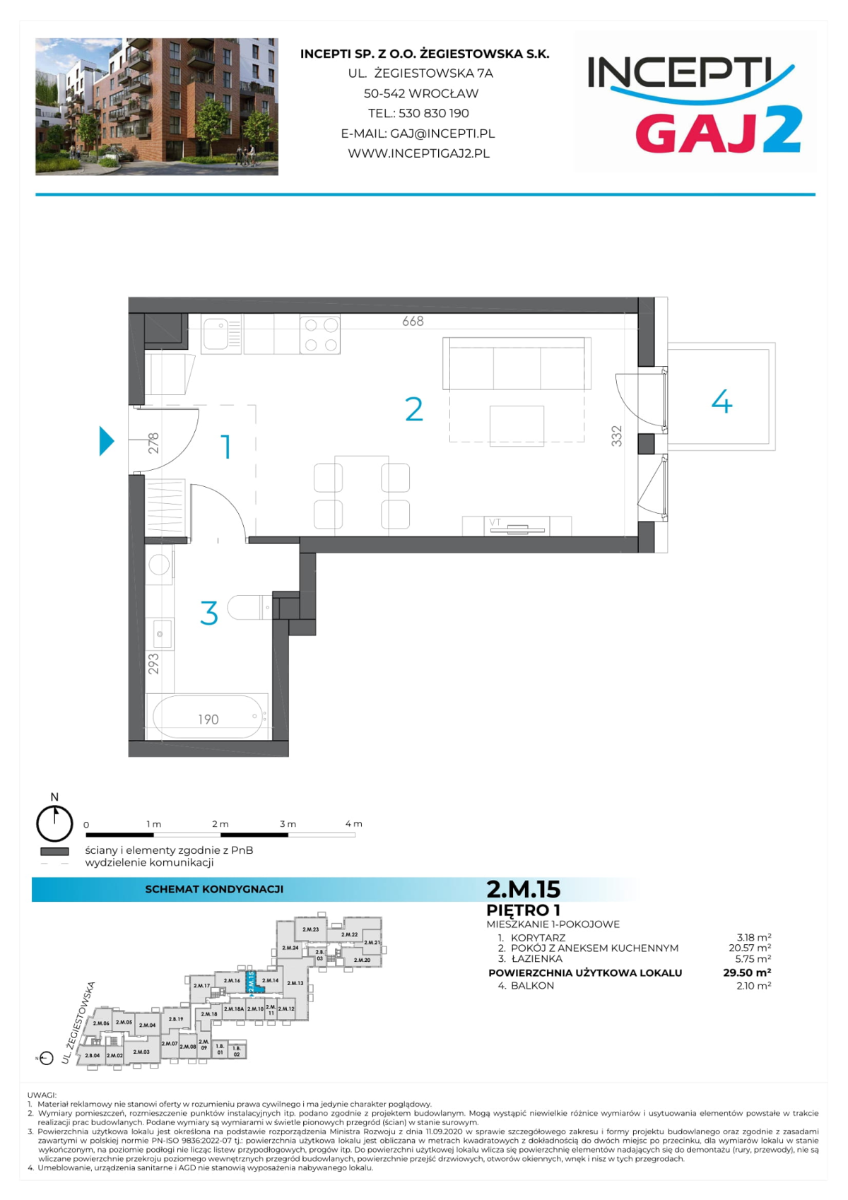 2.M.15 | 29,50 m² | kawalerka z balkonem | Krzyki-Gaj | OSTATNIE - Widok 5