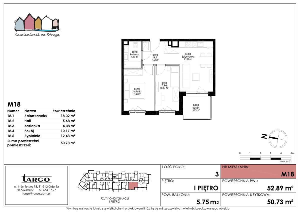 Mieszkanie na sprzedaż, 50 m², 3 pokoje Rumia - Widok 4