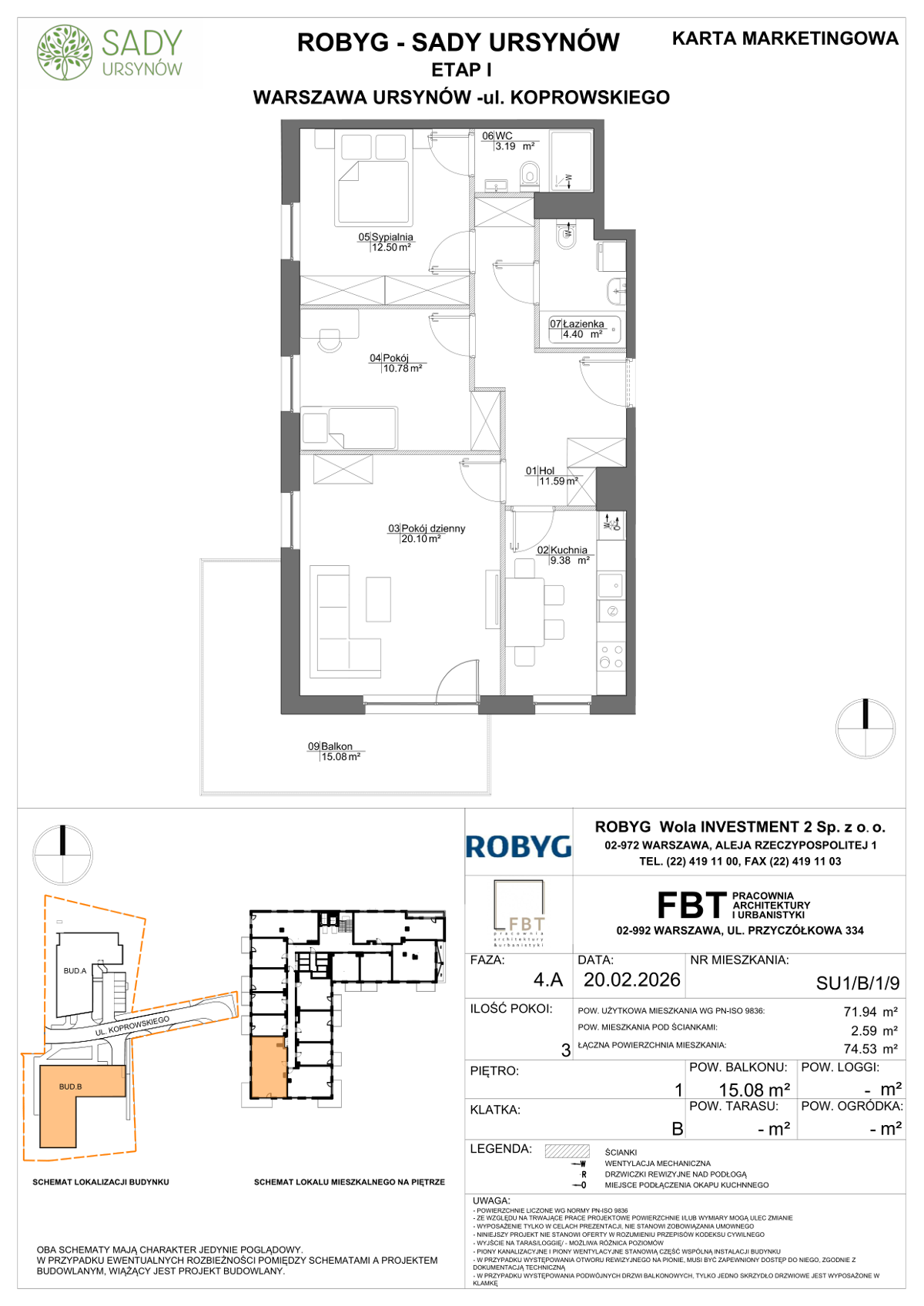 Mieszkanie na sprzedaż, 71 m², 3 pokoje Warszawa Ursynów - Widok 3