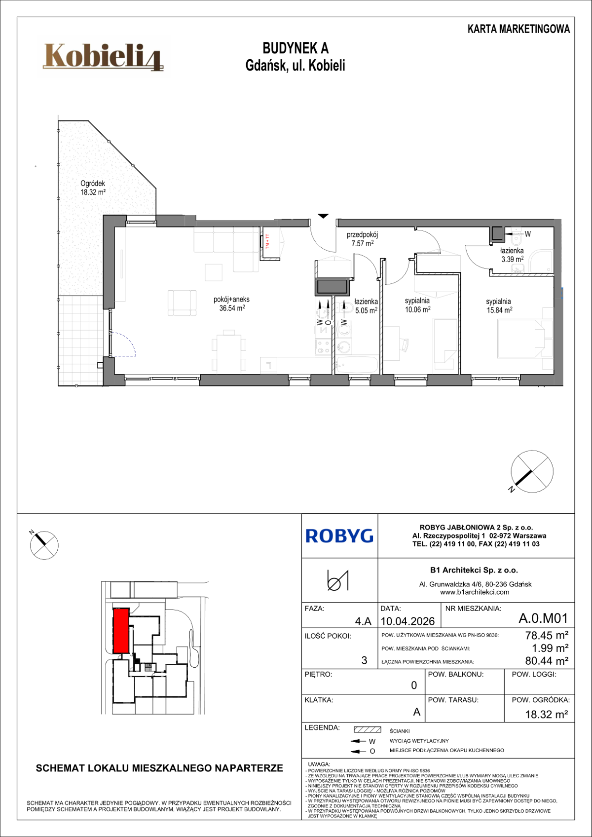 Mieszkanie na sprzedaż, 78 m², 3 pokoje Gdańsk Brzeźno - Ansicht 4