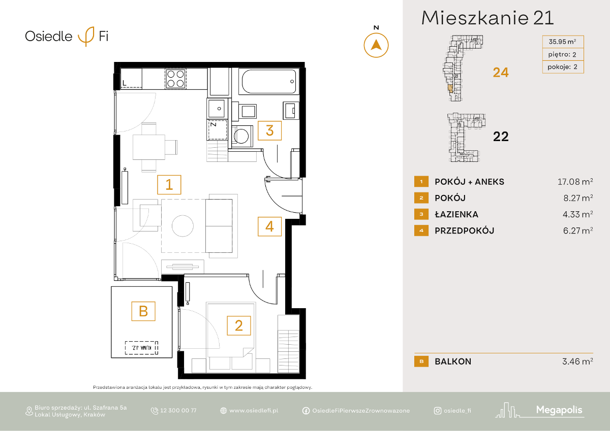 Mieszkanie na sprzedaż, 35 m², 2 pokoje Kraków Podgórze Podgórze Stare - Widok 6