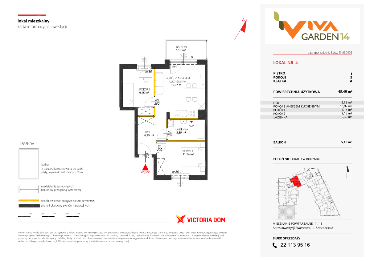 Mieszkanie na sprzedaż, 49 m², 3 pokoje Warszawa Białołęka - Więcej
