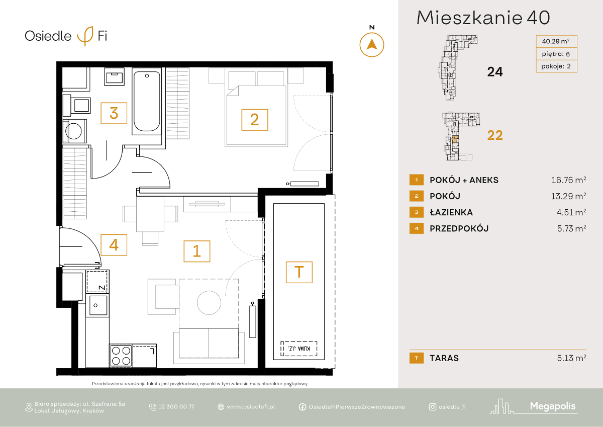 Mieszkanie na sprzedaż, 40 m², 2 pokoje Kraków Podgórze Podgórze Stare - Widok 6