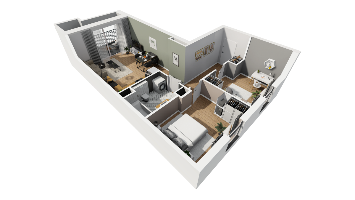 Mieszkanie na sprzedaż, 57 m², 3 pokoje Gdańsk - Widok 2