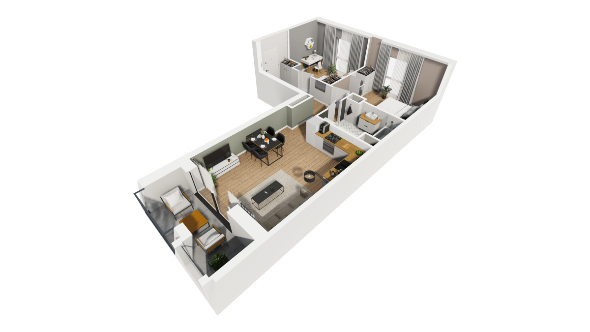 Mieszkanie na sprzedaż, 57 m², 3 pokoje Gdańsk - Widok 3