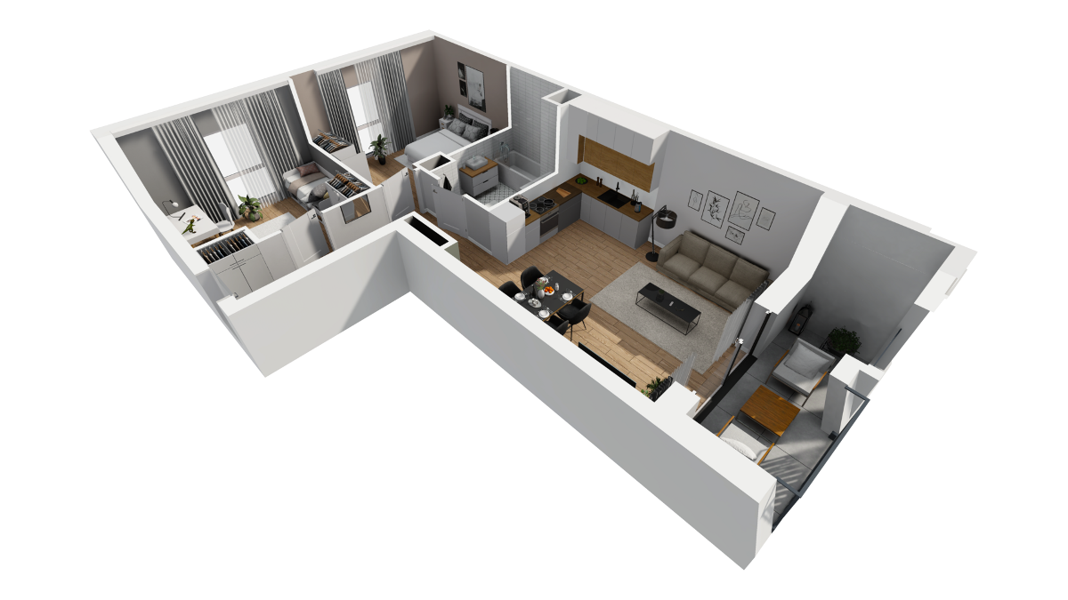 Mieszkanie na sprzedaż, 57 m², 3 pokoje Gdańsk - Widok 4