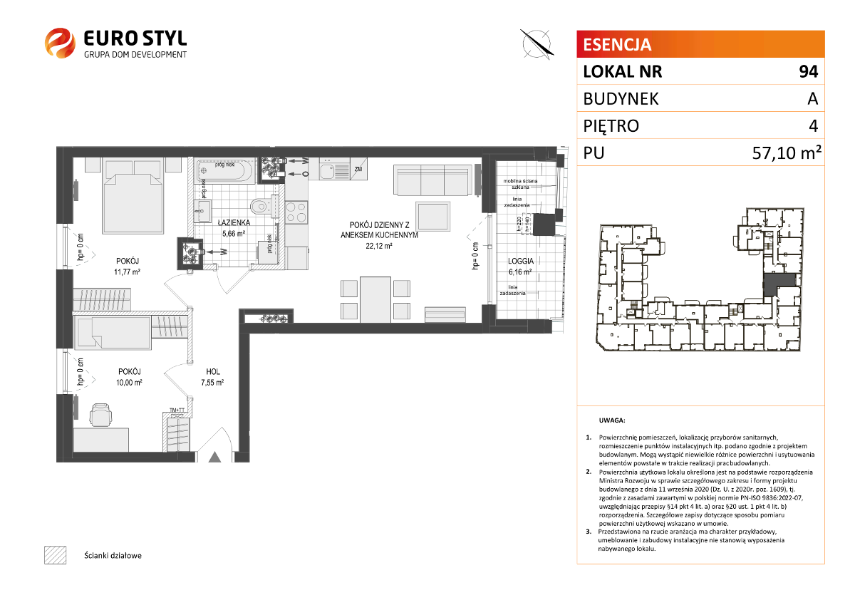 Mieszkanie na sprzedaż, 57 m², 3 pokoje Gdańsk - Widok 6