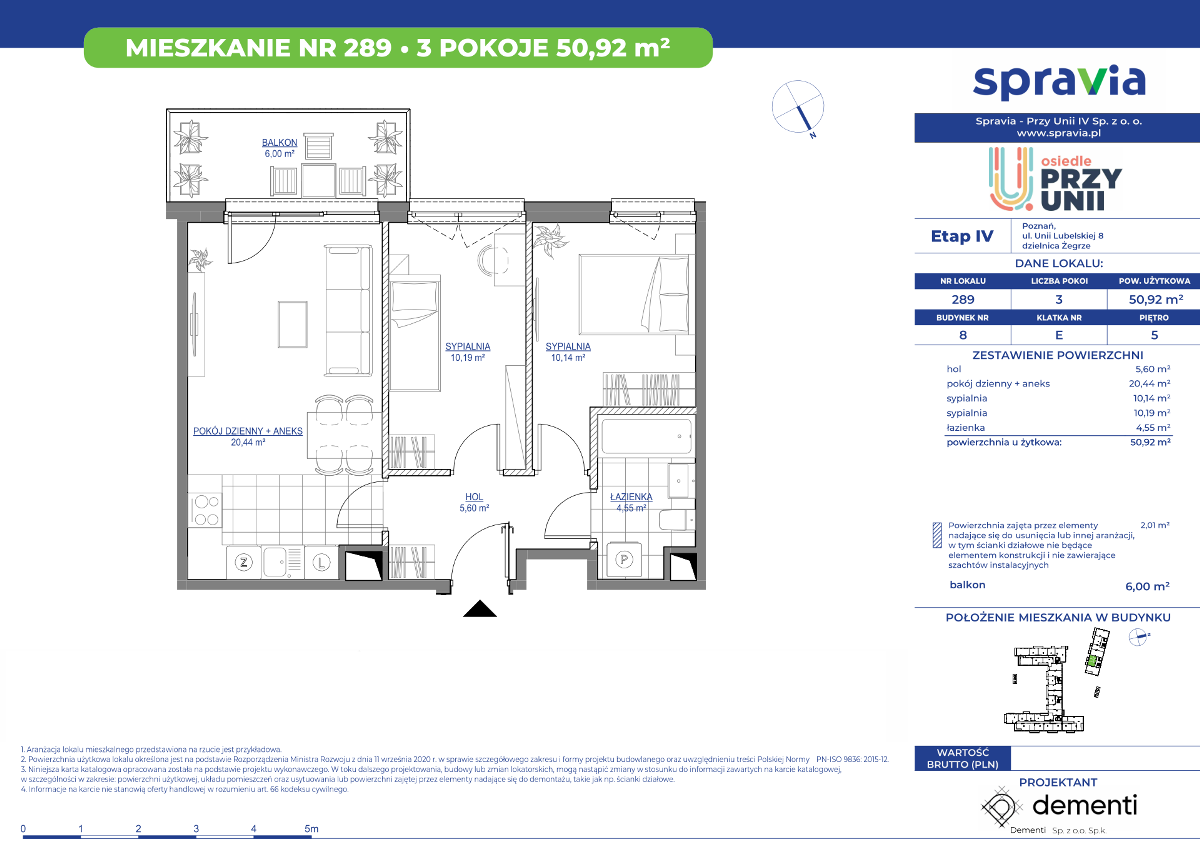 Mieszkanie na sprzedaż, 50 m², 3 pokoje Poznań Żegrze - Widok 6