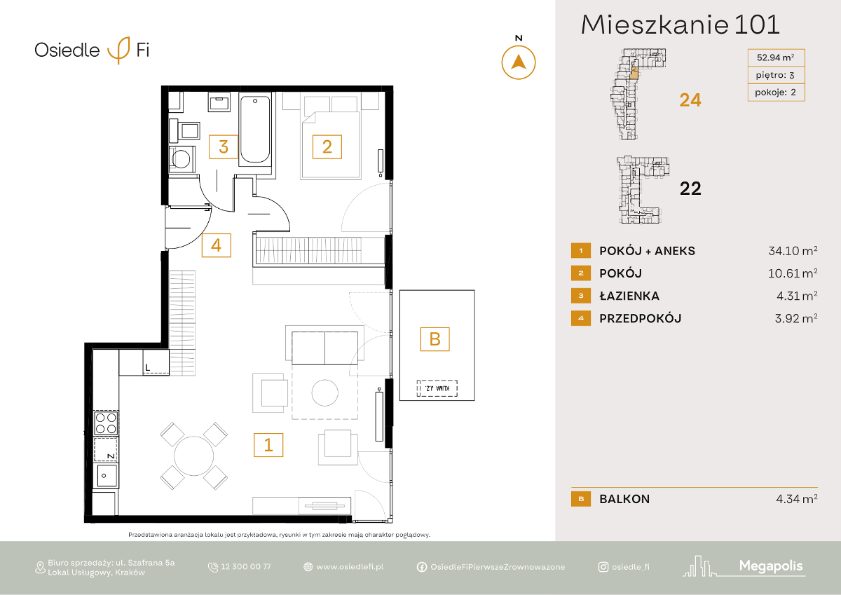 Mieszkanie na sprzedaż, 53 m², 2 pokoje Kraków Podgórze Podgórze Stare - Widok 6