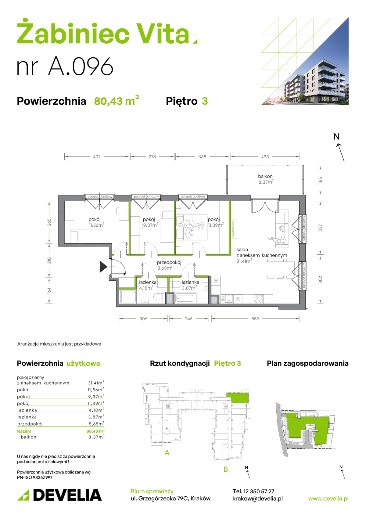 Mieszkanie na sprzedaż, 80 m², 4 pokoje Kraków Prądnik Biały - Mehr