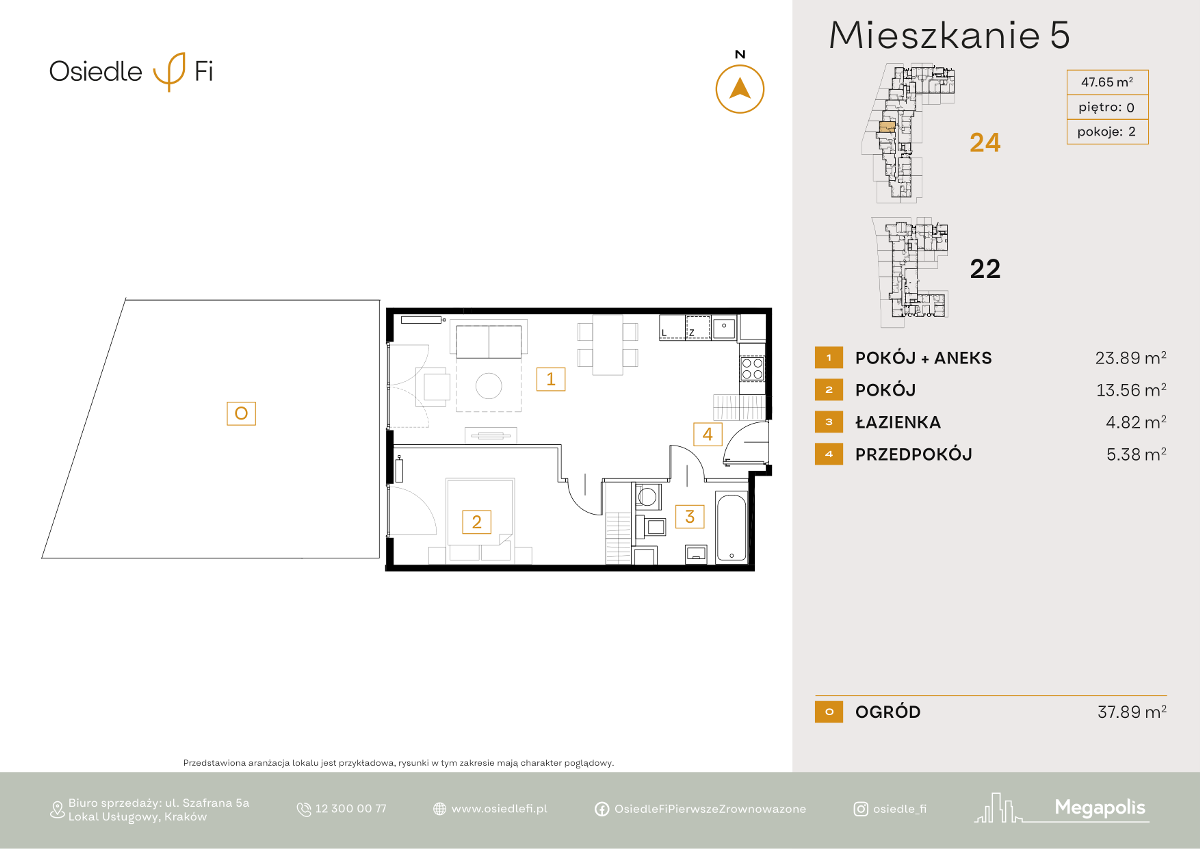 Mieszkanie na sprzedaż, 47 m², 2 pokoje Kraków Podgórze Podgórze Stare - Widok 6