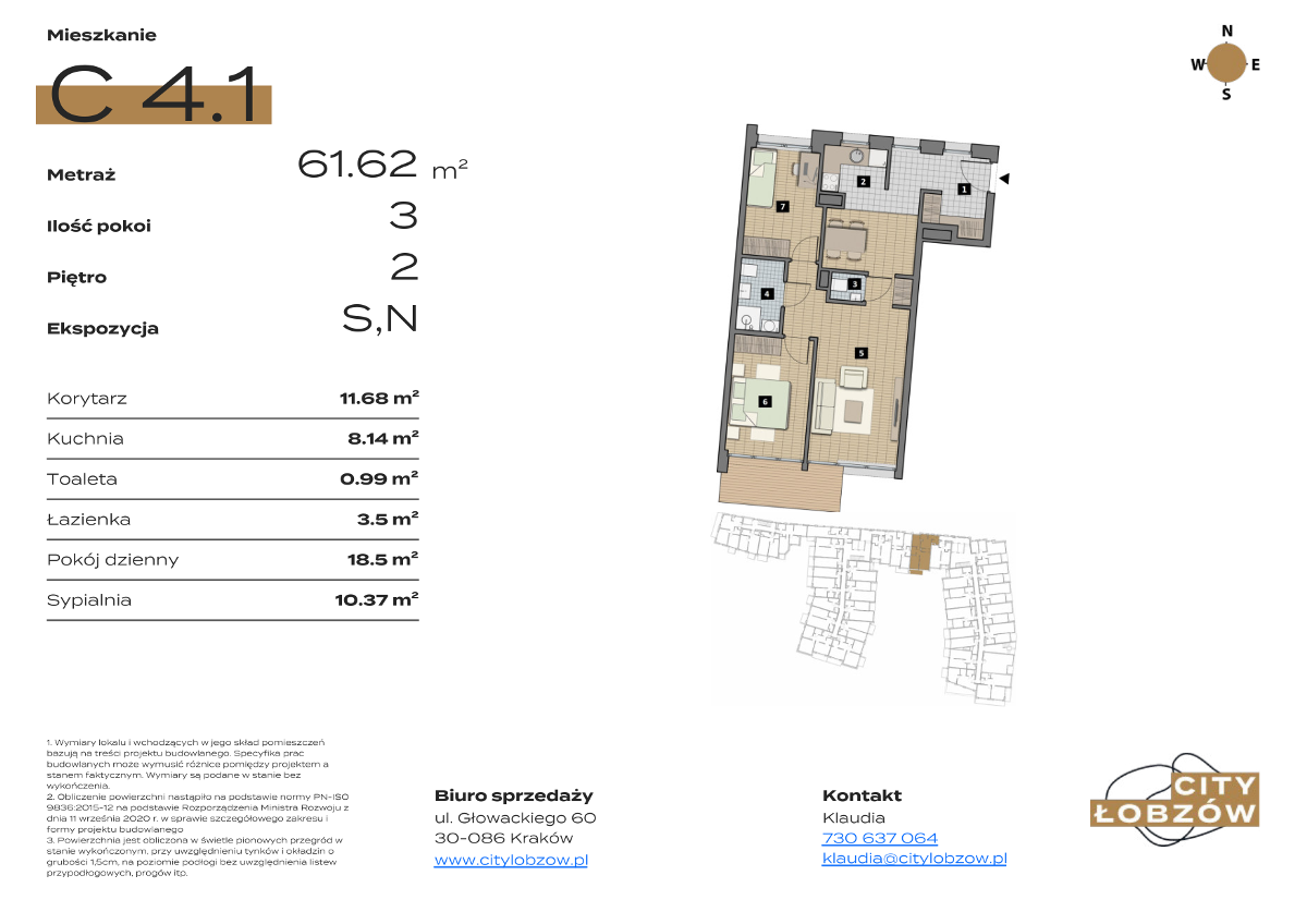 Mieszkanie na sprzedaż, 62 m², 3 pokoje Kraków Bronowice