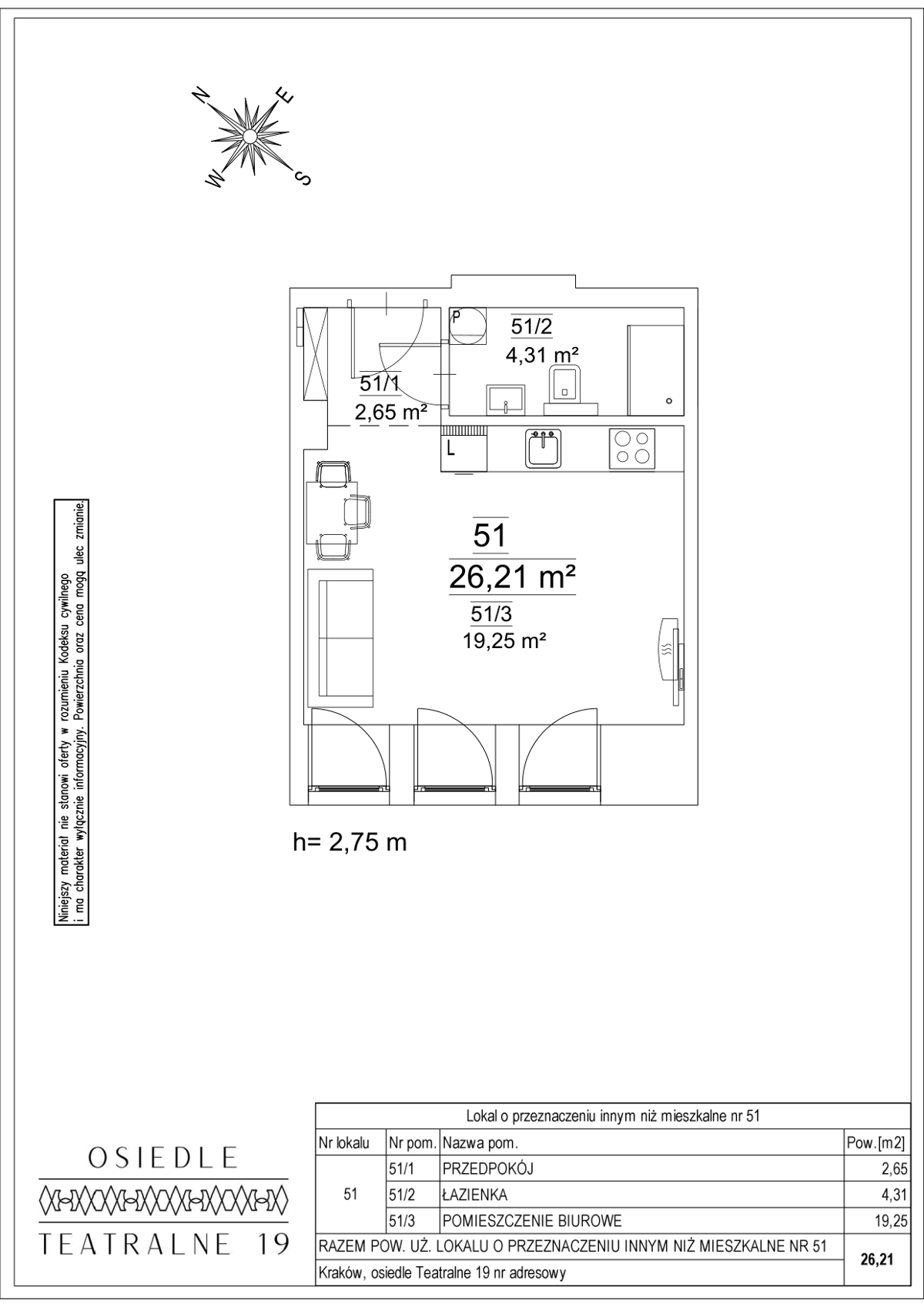Komercyjne na sprzedaż, 26 m², 1 pomieszczenie Kraków Nowa Huta - Ansicht 5