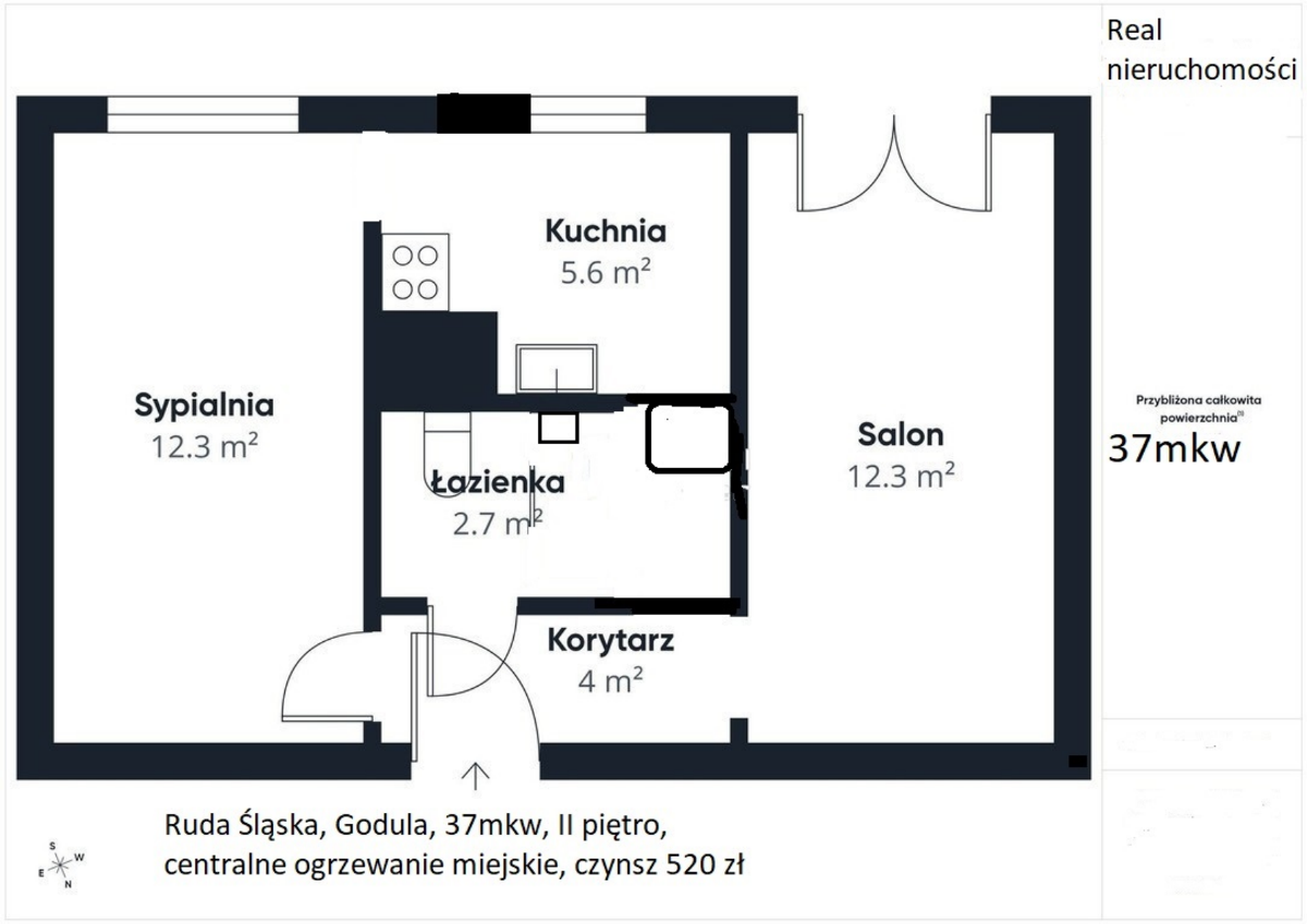 Dwa pokoje do zamieszkania Ruda Śl., Godula - Widok 2